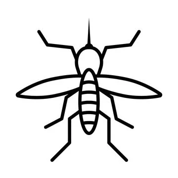 Malaria linear logo mark in black and white Stock Illustration
