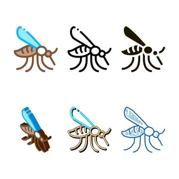 Malaria mosquito icon vector multistyle outline Stock Illustration