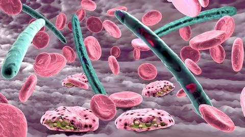 Malaria pathogen causing malaria illness Illustrazione stock