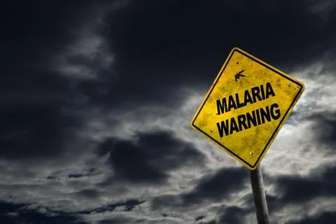Malaria Warning Sign With Copy Space Stock Photos