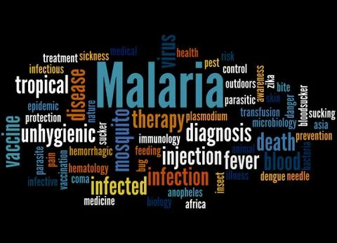 Malaria, word cloud concept Stock Illustration