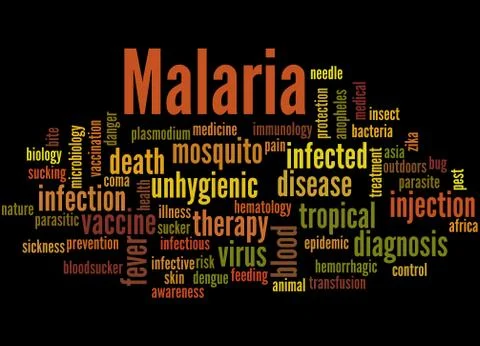 Malaria, word cloud concept 스톡 일러스트