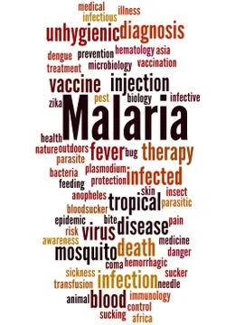 Malaria, word cloud concept Stock Illustration