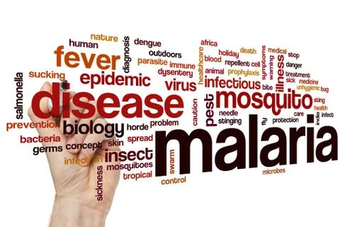 Malaria word cloud Stock Photos