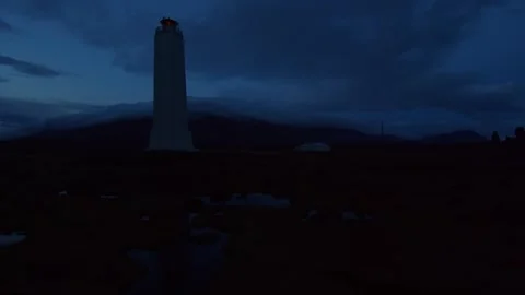 Malarrif Lighthouse at Dusk, Snaefellsnes Peninsula, Iceland Stock-Footage 320202339