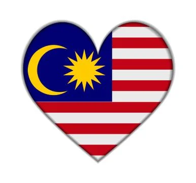 Malasya heart flag Stock Illustration