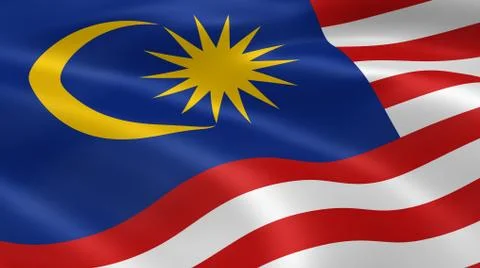 Malasyan flag in the wind Stock Photos