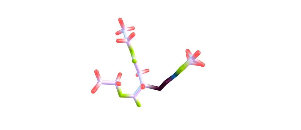 Malathion molecular structure isolated on white Stock Illustration