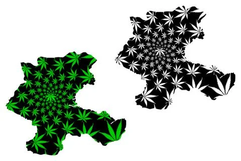 Malatya (Provinces of the Republic of Turkey) map is designed cannabis leaf g Stock Illustration
