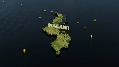 Malawi 3D Map With Animation Video stock 307732745