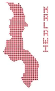 Malawi Africa Dot Map Stock Illustration