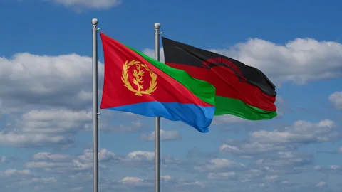 Malawi and Eritrea two flags Stock-Footage 288591740