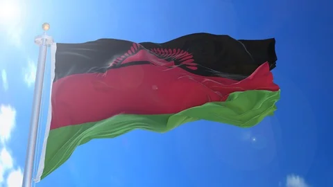 Malawi animated flag pack in 3D and isolated background Stock Footage 119930136