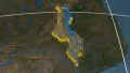 Malawi extruded. Blue Marble. Graticule. 4k or 4k+ Resolution