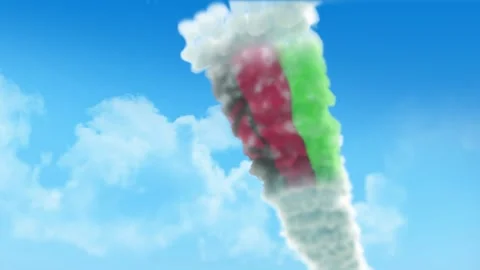 Malawi Flag 3D Render Animation Created with Colored Smoke Trails by Aircraf 스톡 동영상 332308726