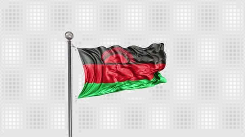 Malawi Flag  Animation Loop Include Alpha 3D Rendering Video stock 283057982