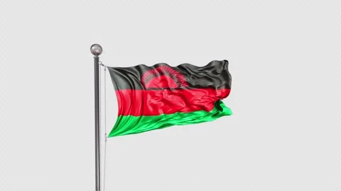 Malawi Flag  Animation Loop Include Alpha 3D Rendering Stock-Footage 312078044