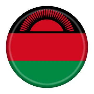 Malawi flag button 3d illustration with clipping path Stock Illustration