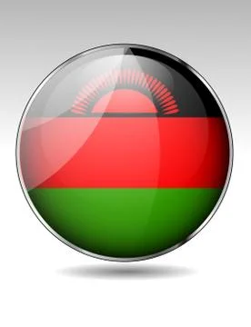 Malawi flag button Stock Illustration