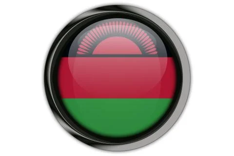 Malawi  flag in the button pin Isolated on White Background Foto stock