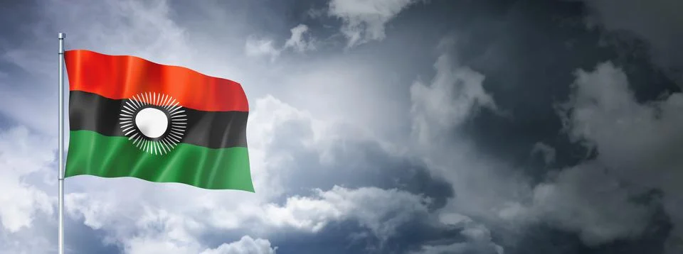 Malawi flag on a cloudy sky Stock Illustration