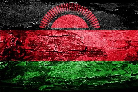 Malawi flag with grunge texture Stock Illustration