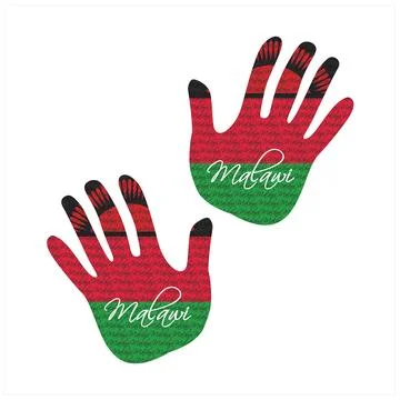 Malawi flag hand vector 库存插图