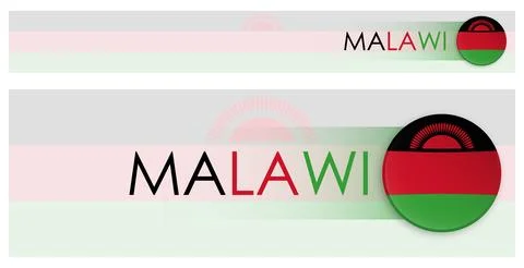Malawi flag horizontal web banner in modern Stock Illustration