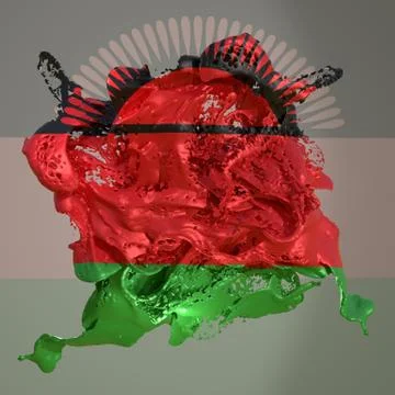 Malawi flag liquid Stock Illustration