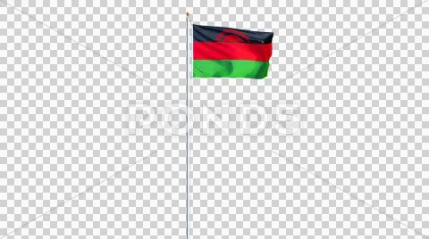 Malawi flag, long shot, isolated with alpha channel Stock Photos