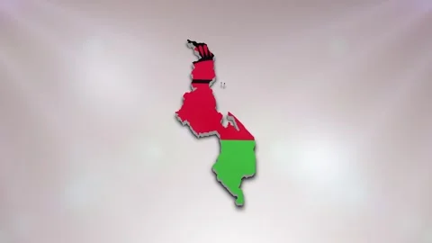 Malawi Flag on Map Vídeo Stock 277946706