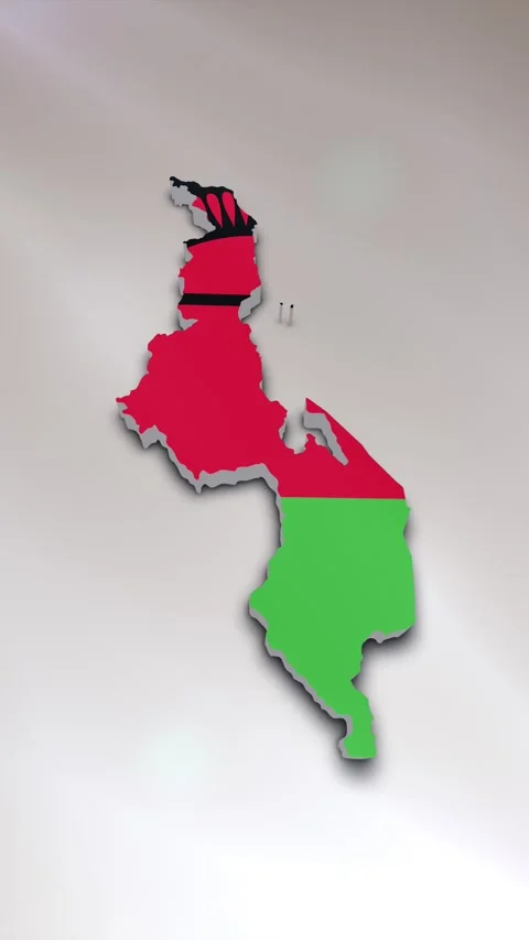 Malawi Flag on Map Stock Footage 278173861