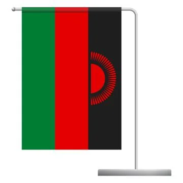 Malawi flag on pole icon Stock Illustration