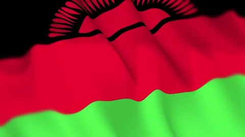 Malawi Flag Seamless Loop 4k 60fps on Sky Background Stock Footage 340345288