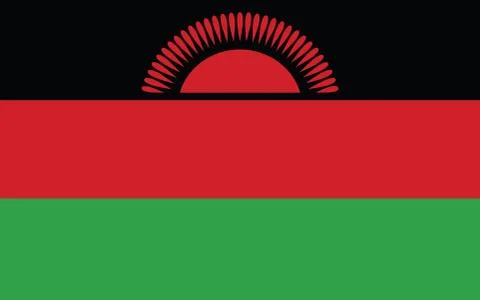 Malawi flag vector graphic. Rectangle Malawian flag illustration. Malawi coun Stock Illustration