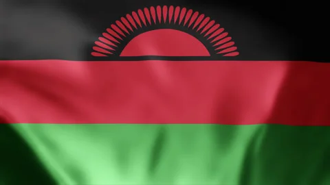 Malawi flag is waving 3D animation.  National Flag seamless loop animation 4k Stock-Footage 256943489