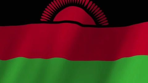 Malawi flag waving animation Stock Footage 221375894