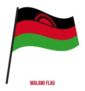 Malawi Flag Waving Vector Illustration on White Background. Malawi National Flag Stock Illustration