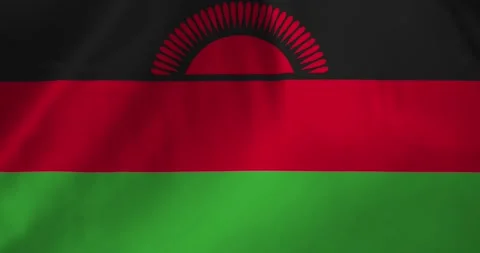 Malawi flag waving with the wind background loop video animation Video stock 327172381