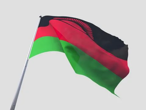 Malawi flying flag isolate on white background. Stock Illustration