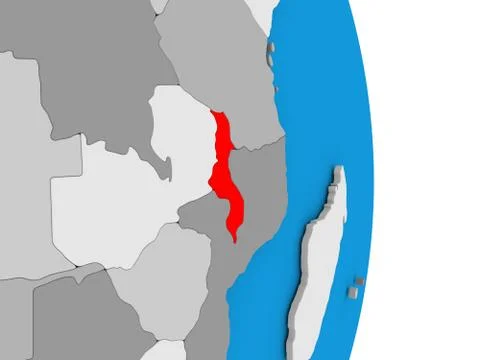 Malawi on globe Illustrazione stock