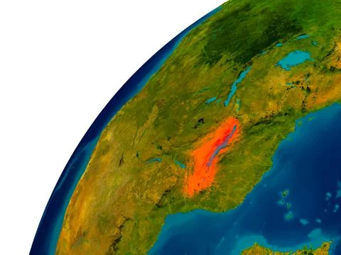 Malawi on globe Stock Illustration