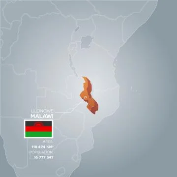 Malawi information map. Stock Illustration