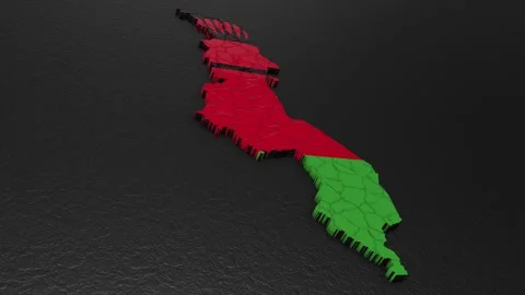 Malawi map 3d. 3d map of Malawi. Stock Footage 274012083