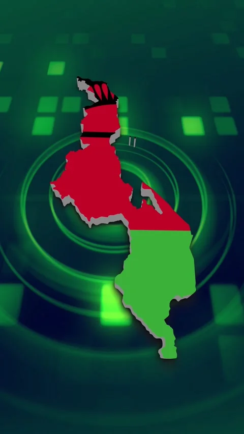 Malawi Map and Flag Background 스톡 동영상 347125511