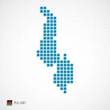 Malawi map and flag icon Stock Illustration