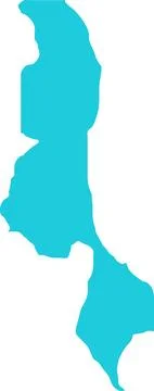 Malawi MAP in Blue, Country Map, Malawi, Border Map, Border line of Malawi,.. Stock Illustration