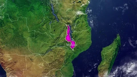 MALAWI Map With Borders Stock Footage 318676500