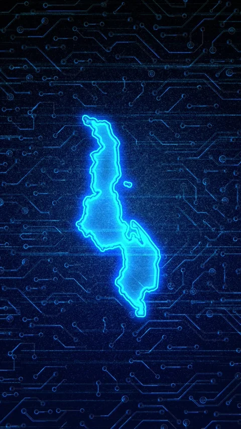 Malawi Map Digital Technology Opener Stock Footage 336313104