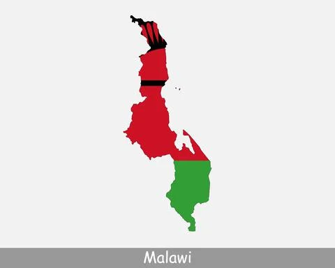 Malawi Map Flag Illustrazione stock